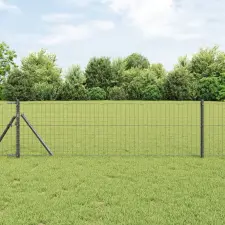  Kerítoszlopok 12 pcs Szürke 90 cm Porszórt Acél építőanyag