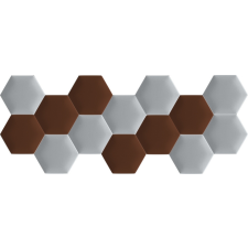 Kerma Design Kerma ezüst és bronz színű hatszög fényes falvédő-44 tapéta, díszléc és más dekoráció