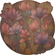 Kerma Design Öntapadós kör alakú poszter tapéta, virágok, faldekoráció 120x120 cm tapéta, díszléc és más dekoráció