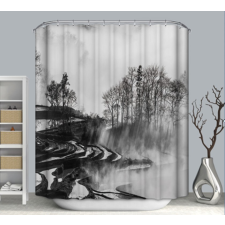 Kermix Textil zuhanyfüggöny 180x200 cm, sódomb mintázattal, mosható és vasalható lakástextília