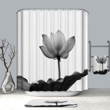 Kermix Textil zuhanyfüggöny 180x200 cm, virág mintázattal, mosható és vasalható lakástextília