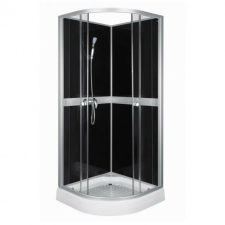 Kerra Classic 80x80 cm Black hátfalas zuhanykabin zuhanytálcával kád, zuhanykabin