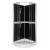 Kerra Classic 80x80 cm Black hátfalas zuhanykabin zuhanytálcával