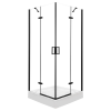 Kerra Flow Black szögletes nyílóajtós zuhanykabin 80 cm