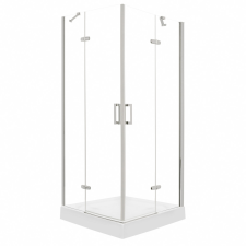 Kerra Flow Chrome 90 szögletes zuhanykabin zuhanytálcával kád, zuhanykabin
