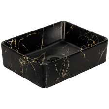 Kerra KR-182 kerámia design mosdó fekete-arany márvány mintával szaniter