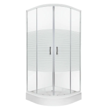 Kerra Madera 90x90 cm íves zuhanykabin zuhanytálcával kád, zuhanykabin