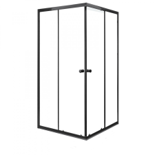 Kerra Olga Black 90x90 cm szögletes zuhanykabin zuhanytálca nélkül - fekete profil, víztiszta üveg kád, zuhanykabin