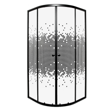 Kerra Pixel Black 90 íves zuhanykabin zuhanytálca nélkül kád, zuhanykabin