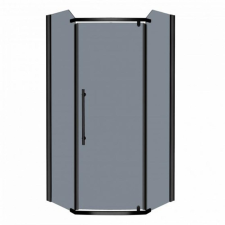 Kerra Prato szögletes zuhanykabin tálca nélkül 90x90x190cm - fekete profil, grafit üveg kád, zuhanykabin