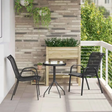  Kert Bistro Készlet 3 pcs Fekete Acél kerti bútor