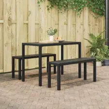  Kert étkező szett 3 pcs Antracit Acél kerti bútor