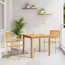  Kert étkező szett 3 pcs Bézs Tömör Akácfa kerti bútor