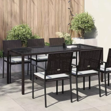  Kerti Asztal Barna 190 x 90 x 75 cm polirattan kerti bútor