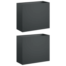  Kerti cserép 2 db Antracitszürke 50 x 20 x 40 cm kerti dekoráció