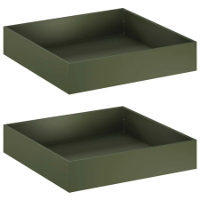  Kerti cserép 2 db Olajzöld 80 x 80 x 20 cm kerti dekoráció