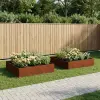 Kerti cserép 2 db Rozsdás 80 x 80 x 20 cm Időjárásálló Acél