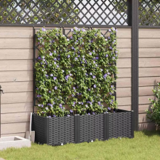  Kerti cserép 3 pcs Fekete 120 x 40 x 143 cm Acél kerti tárolás