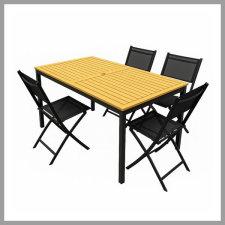  Kerti étkezőgarnitúra – 1 asztal + 4 összecsukható szék 1A4SZ kerti bútor