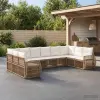  Kerti Kanapé Szett 10 db Beige és Krémszínű polirattan