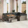  Kerti Kanapé Szett 12 db 9-Ülőhelyek száma Szürke Poly Rattan