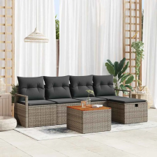  Kerti Kanapé Szett párnával tárolóval 6 pcs Szürke Poli rattan kerti bútor