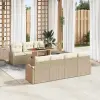  Kerti Kanapé Szett tárolóval 8 pcs Bézs Poli rattan