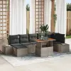  Kerti Kanapé Szett tárolóval 8 pcs Szürke Poli rattan