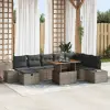  Kerti Kanapé Szett tárolóval 9 pcs Szürke Poli rattan