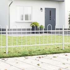  Kerti Kerítés Hoop Felső - Fehér, 5,1x0,6 m, Acél építőanyag