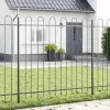  Kerti Kerítés Ív Csúccsal Szürke 6,8x1,5 m Acél