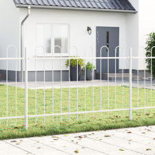  Kerti Kerítés Íves Tetővel Fehér 15,3x1,2 m Acél építőanyag