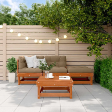  Kerti lounge szett 4 pcs Viaszbarna Tömör Fenyőfa kerti bútor