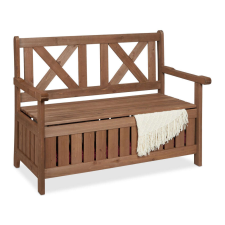  Kerti pad tárolóhellyel 2 személyes sötétbarna fenyő 10038654 kerti bútor