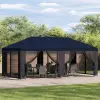  Kerti pavilon 6 x 3 m Kék Poliészter és acél 190