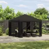  Kerti pavilon oldalfalakkal 3 x 3 m Antracitszürke
