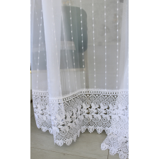  Kész függöny Emily Mintás Hímzett Fehér minta 200x160cm lakástextília