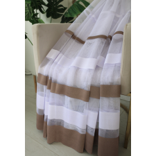  Kész függöny Jacquard fehér Barna csíkos minta 300x250cm lakástextília