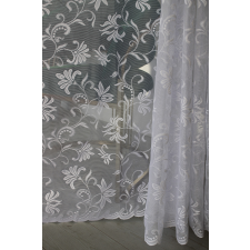  Kész függöny Jacquard fehér Liliom virág mintás 400x180cm lakástextília