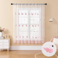  Kész függöny Lynette fehér Pink hattyú minta 400x150cm lakástextília