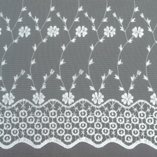  Készfüggöny törtfehér hímzett virágos ELLA / 01 140 cm x 245 cm lakástextília