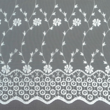 Készfüggöny törtfehér hímzett virágos ELLA / 01 140 cm x 245 cm lakástextília