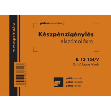 Készpénzigénylés elszámolásra 50x2 lapos tömb A/6 fekvő -i nyomtatvány
