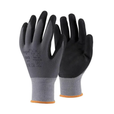 Kesztyű homokszemcsés nitrilhabba mártott nylon TOP SNS, fekete/szürke, 11