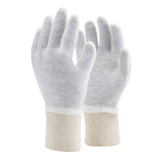  Kesztyű kötött vékony pamut/poliészter duplaszálas TOP COPE2 THIN, fehér, 10