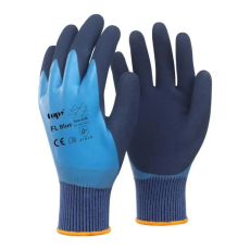  Kesztyű latex mártott poliészter gumírozott mandzsetta TOP FL, kék, 8