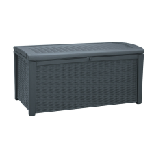 KETER BORNEO polyrattan kerti tároló doboz, antracit - 416L kerti tárolás