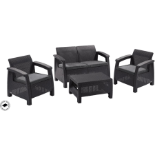  KETER CORFU polyrattan kerti bútor garnitúra - grafit kerti bútor