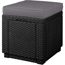 KETER Cube polyrattan kerti taburett - grafit kerti bútor