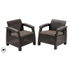 KETER KETER CORFU DUO polyrattan kerti fotelek, 2db - barna